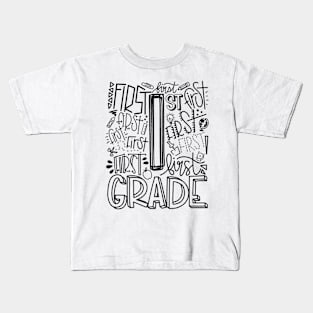 1st First Grade Typography Kids T-Shirt